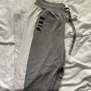 PINK Grey & White Joggers
